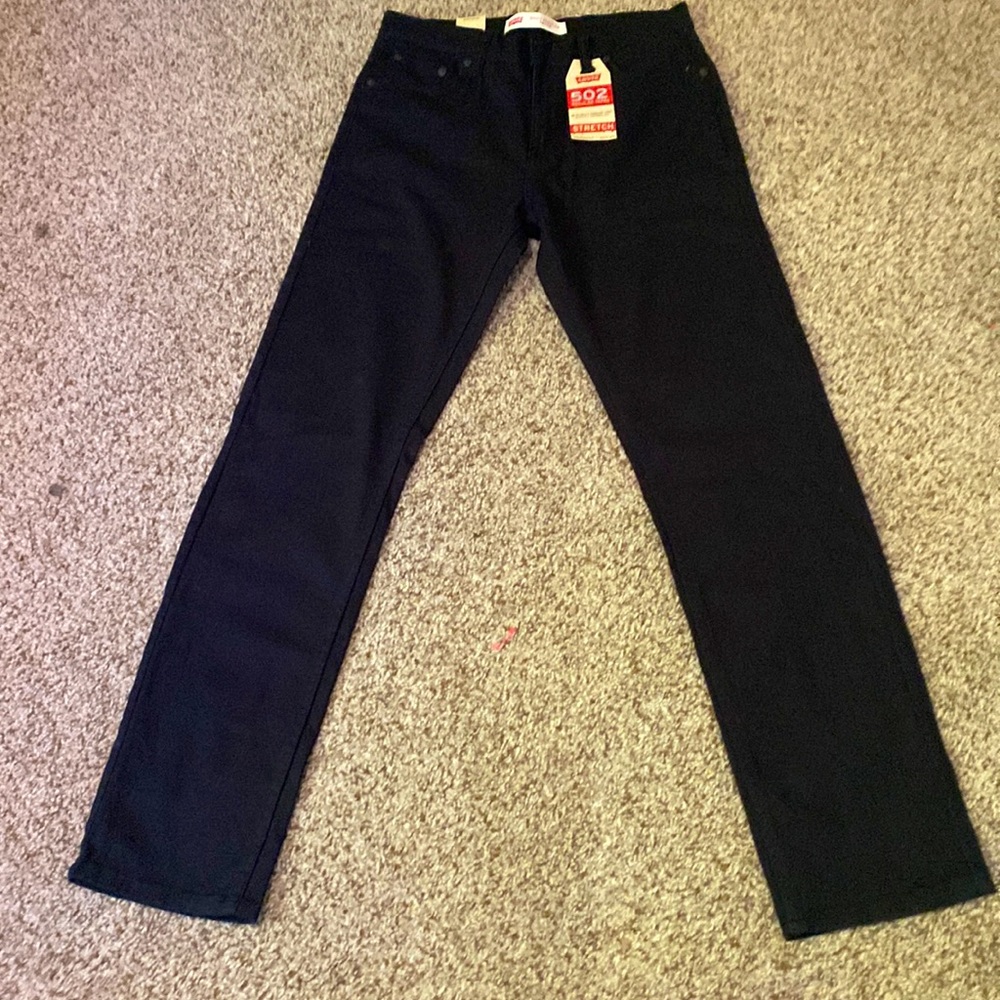 502 stretchy black Levi jeans